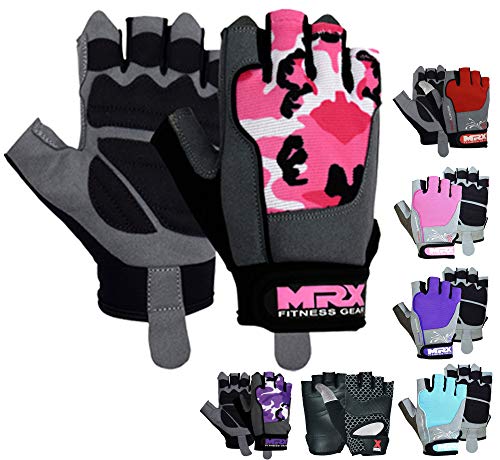 MRX Boxing & Fitness Grip Gloves Women Camo Pink Small