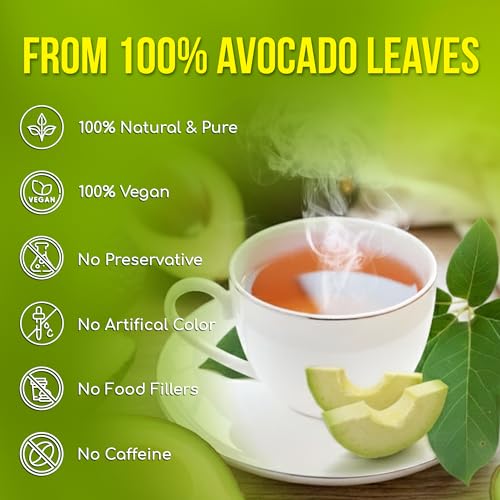 Image of FreshDrinkUS, Avocado Leaf Tea Bags | 40 Count | Premium Dried Avocado Leaves Herbal Tea - Caffeine Free Botanical Tea - Fresh, Smooth & Earthy Flavor. Sugar Free. Vegan