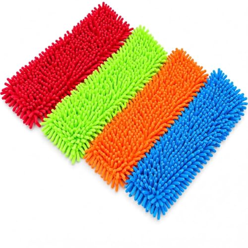 Kyrotech Makarna Mop Mikrofiber Paspas Yedeği, Evrensel Uyumlu Temizlik Başlığı, Döner Moplar için, Süper Emici, İz Tüy Bırakmayan Zemin Aparatı, Islak Kuru Şönil Bez, Asorti 60 CM
