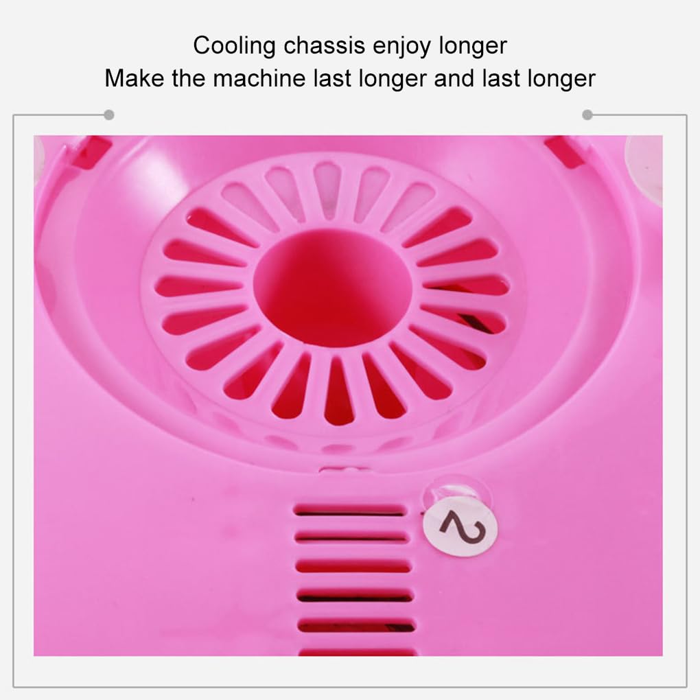 IOIUSKKU Máquina de algodón de azúcar, mini algodón de azúcar automático y elegante para niños, ideal para hacer en casa, Rosa