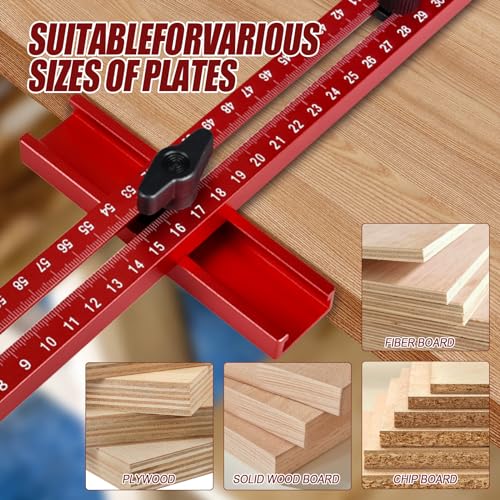 4-in-1 Aluminiumlegierung Fräszirkel Router Fräsen Nut Halterung Einstellbare Oberfräse Schablone Aluminium Frästisch Einsatzplatte für Holzbearbeitungsbänke, Fräservorrichtungen (MM)