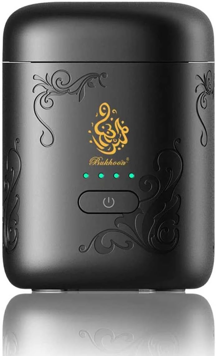 2026 New Mini Portable Rechargeable Electric Incense Burner with 4-Segment Battery Display, Real-Time Power Check, Suitable for Ramadan, Car & Home Use. (Black)