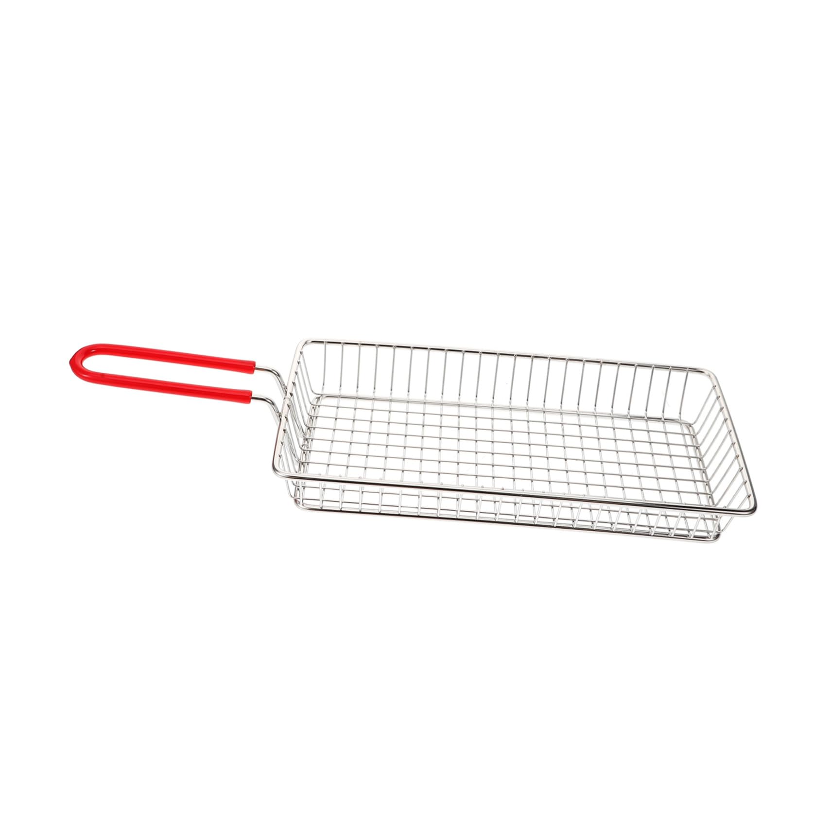 Cesta para Freír de Acero Inoxidable Rectangular Plata | Asa Antideslizante, Diseño Hueco, Uso en Hoteles y Restaurantes, Resistente Deformación