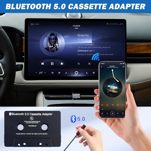 Kassettenadapter Sporgo für Autoradio Bluetooth 5.0 AUX Empfänger