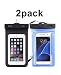 Sunwukin IPx8 33 ft Universal Underwater Waterproof Case Bag Protection Cover Pouch with Touch Responsive Protector Windows (Certified Protective Smartphone Waterproof Bag Case) [Blue]