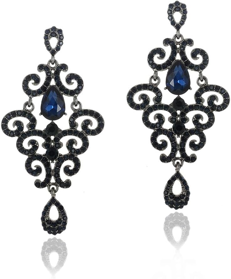 Sither Drop Crystal Earrings for Women Dangling Crystal Pendant Earrings Large Chandelier Earrings Jewelry for Halloween Christmas Gift