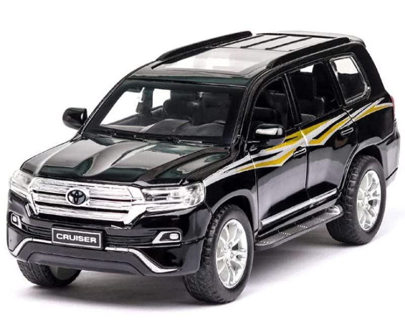 Image of Invite Enterprise 4 Wheel Drive Metal Car Pull Back with Open Doors, Engine Cover, Tail with Front and Rear Light & Music Great Gift for Boys and Girls Above (Toyota Land Cruiser)