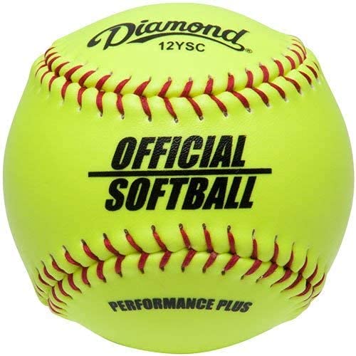Diamond Sports 6-Gallon Black Ball Bucket With 18 12Ysc 12-Inch Yellow Softballs #TOP1