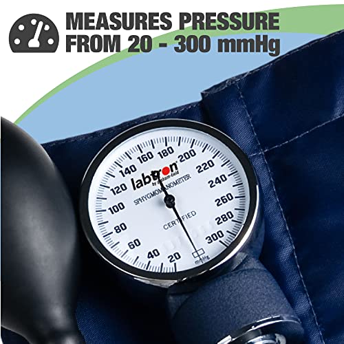 Image of Graham-Field Manual Blood Pressure Monitor - Adult Size, Blue BP Cuff with Aneroid Gauge and Carry Case