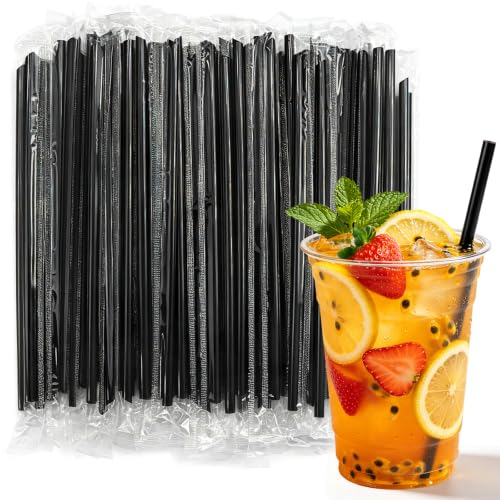 Erthskda 1000 Pack Disposable Plastic Drinking Straws, Individually Wrapped