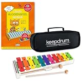 Sonor BWG Boomwhackers Glockenspiel mit keepdrum Tasche Schwarz und Lillis Notenbuch