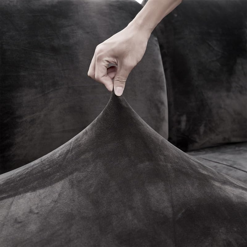 Miniatura 7 de TOPCHANCES Fundas de cojín de terciopelo para sofá, universal, resistente al desgaste, funda seccional, fundas de sofá mágicas, fundas elásticas