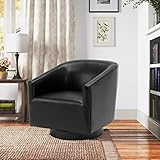 Black Wood Base Swivel Chair