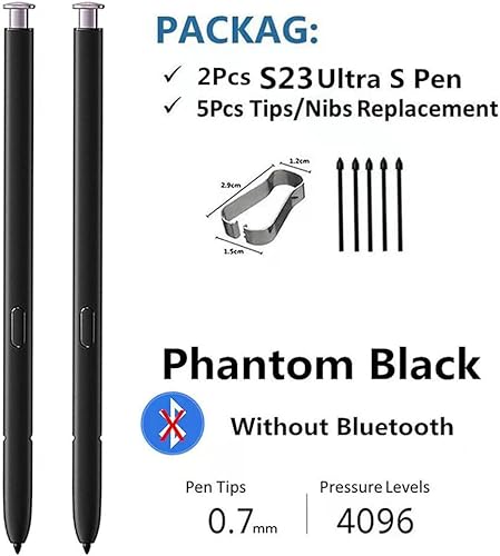 Miniatura 6 de 2 piezas de repuesto para Samsung Galaxy S23 Ultra S Pen para Samsung Galaxy S23 Ultra todas las versiones de lápiz táctil (sin Bluetooth) + puntas