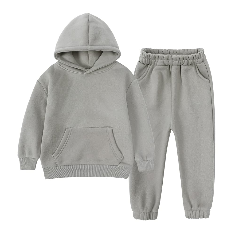 MYGBCPJS Youth 2PCS Jogger Outfits Set Fleece Hooded + Sweatpants Boys Girls Athletic Sweatsuits Pullover Clothes