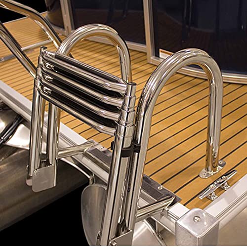 Escalera de piscina telescópica de acero inoxidable 4 peldaños miniatura 1