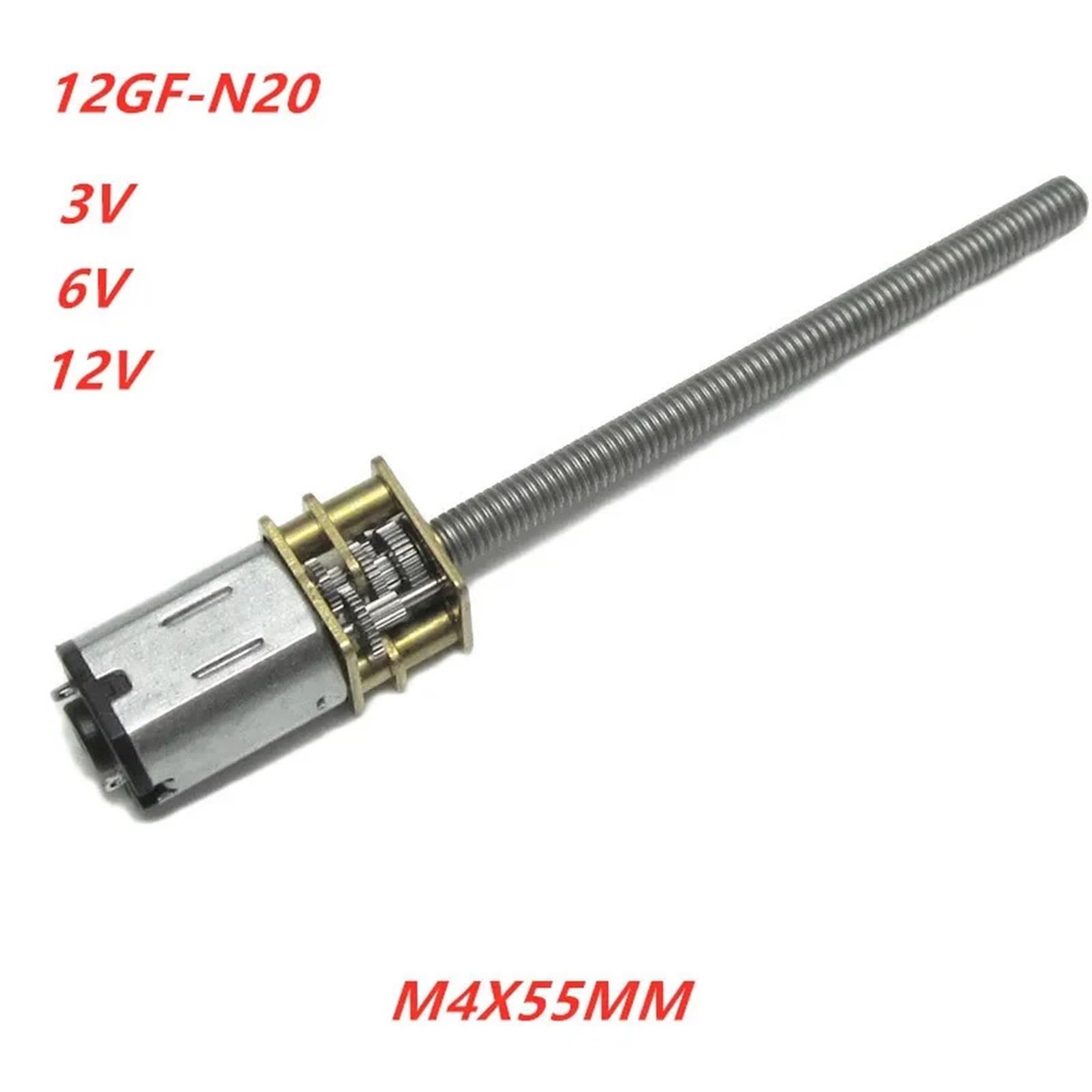Wał gwintowany M4 x 55 mm 3 V 6 V 12 V GF12-N20 reduktor śrubowy silnika przekładniowego DC mikro elektryczny silnik przekładniowy N20 do drukarki robota DIY (60_3V)