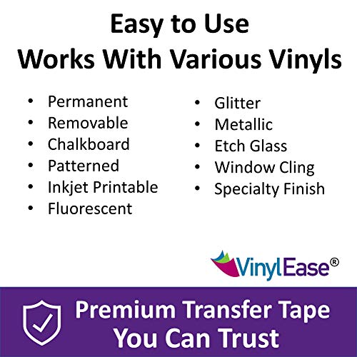 Vinyl Ease 12 inch x 150 feet roll of Paper Transfer Tape with a Medium Tack Layflat Adhesive. Works with a Variety of Vinyl. Great for Decals, Signs, Wall Words and More. V0844 - Thumbnail 5