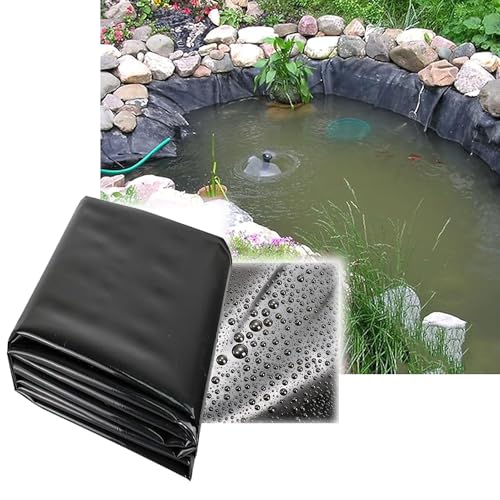 Yidelchon Revestimiento para Estanques 1x1 2x3 5x6 10x15m HDPE Lámina para Estanques Negro Lona Flexible para Estanques Koi Fuentes Peces Piscinas Jardines De Agua 0,2 Mm De Espesor(Size:1x1m)