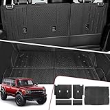 Cargo Liner Rear Trunk Mat Fit 2021 2022 2023 Ford Bronco 4 Door Trunk Mat Backrest Mats Back Seat C