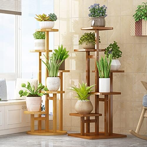 Plant Stand—Solid Wood Plant Stand Indoor and Outdoor Flower Pot Holder Floor standing Display Shelf for Garden Corner Balcony and Living Room Easy to Install ( image 4