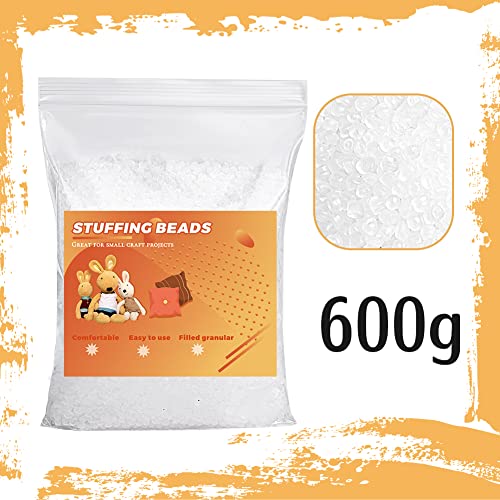 Image of 1.3lb Stuffing Beads, 8.8oz Weighted Beads for Stuffed Animals, Craft Poly Pellets Weighted for Stuffed Animals - 600g