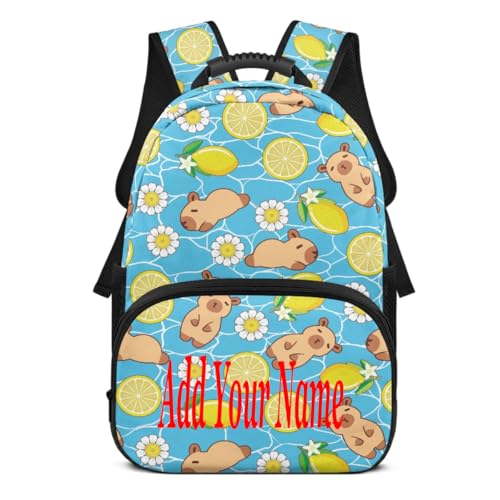 Guosanchn Custom Capybara Lemon Backpack with Laptop & Name