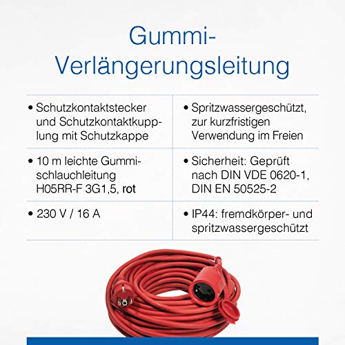Verlängerungskabel für den Außenbereich – Schwabe 10 m H05RR-F 3G1,5