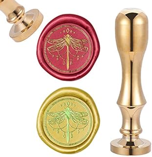 CRASPIRE Dragonfly Wax Sealing Stamp, Animals Sealing Wax Stamp Retro Fancy Removable Brass Copper Head with Metal Handle Wax Sealing for Wedding Invitations Gift Packing Envelopes Wine Packages