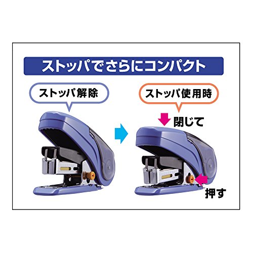 Agrafeuse Max Style Sakuri de bureau 20 feuilles bleu clair compacte