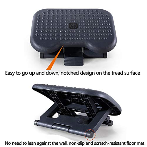 Repose-pied de bureau ergonomique réglable pour soulager la fatigue et corriger l'assise - 4
