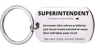 Infinity Collection Superintendent Gift, Personalized Superintendent Keychain, Manager Jewelry Gift, Coworker Keychain