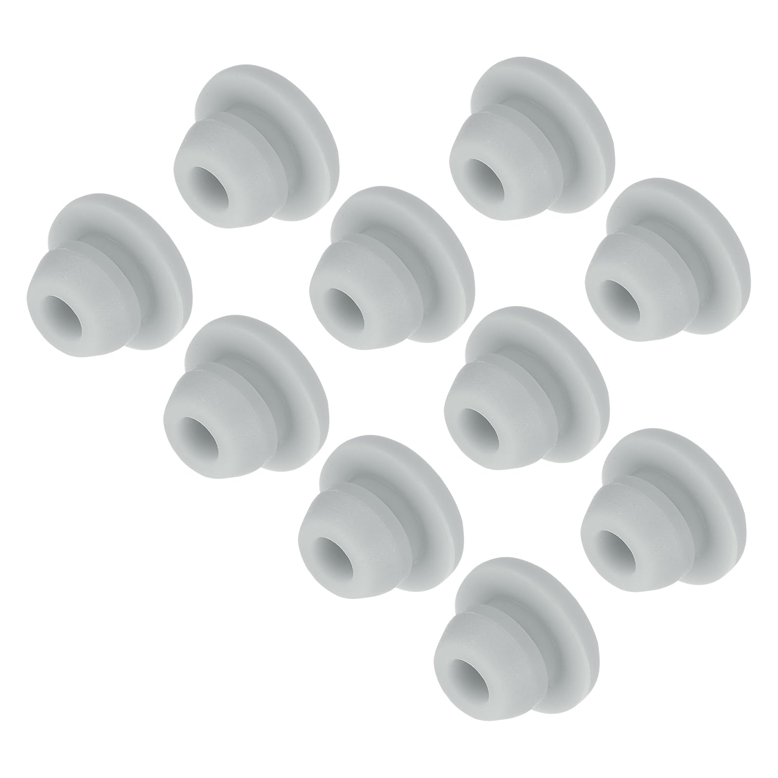 MECCANIXITY 10pcs Silicone Snap in Locking Hole Plugs,5.5mm/0.2 Inch Mounting Diameter Narrow Groove Width 1.5mm Panel Seal Cover Round for Kitchen Bulkheads Waterproof Sealing Plugs Grey