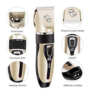 Pet Charging Electric Clippers,Pet Electric Shaver Cat and Dog Electric Hair Clipper,Dog Professional Beauty Trim Set Can Be Charged (Electric Clipper Set, Scissors, Comb)