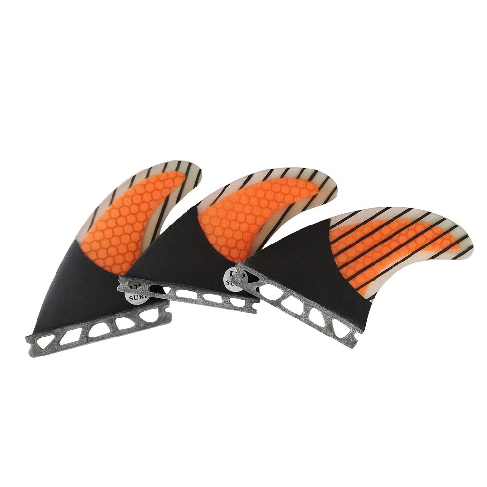 UPSURF Tavola da Surf Future G5/G7 Base Pinne Fibra di Vetro per Tavola da Surf Pinne Stile Tri Fin Thruster Set Carbonio Favo