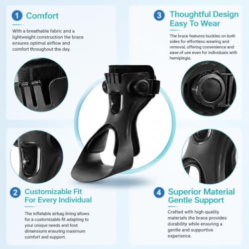 Image of HANNEA Foot Drop Brace, AFO Ankle Foot Orthosis for Gait Correction, Left