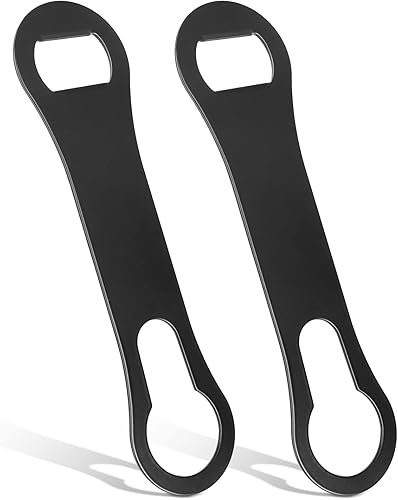 Prasacco Paquete de 2 abridores de botellas, abridor de botellas de barra en V negro, llave de barra de acero inoxidable para bartenders, barra de
