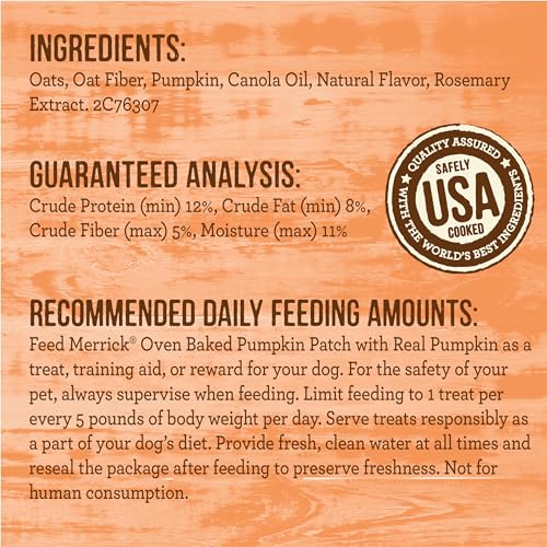 Merrick Oven Baked Dog Treats, Natural and Crunchy Bag of Treats, Pumpkin Patch with Real Pumpkin Snack – 11 oz. Bag Merrick Oven Baked Dog Treats, Natural and Crunchy Bag of Treats, Pumpkin Patch with Real Pumpkin Snack – 11 oz. Bag