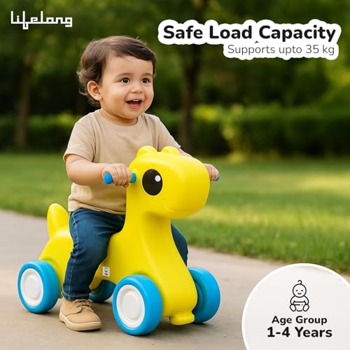 Image of Lifelong Cuppy Horse Ride On for Kids 1+ Years|Sturdy & Round Edges Push Ride|Safe & Durable|Load Capacity 35kg|Indoor & Outdoor Play Toy Vehicle for Boys & Girls|Fun & Engaging Toddler