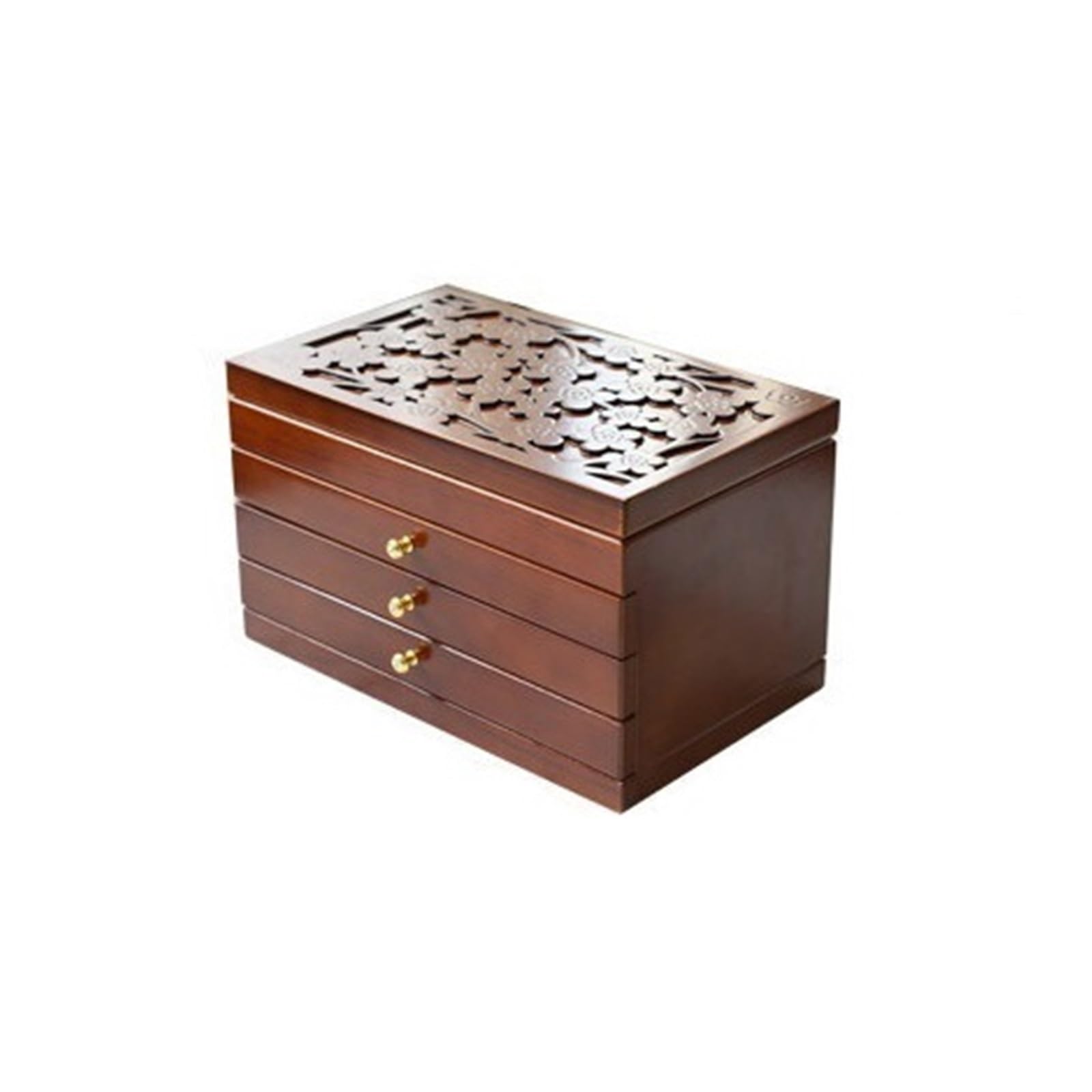 CLQYXRMVC Jewelery Box Wooden Jewelry Box Exquisite Multi-Tiered Makeup Organizer With Mirror Luxury Drawer Case Jewellry Organizer Case(Bruin,Small)