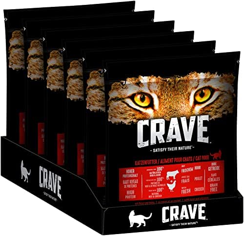 CRAVE Complete Food for Adult Cats - Pet Food, Brown, 750 g (Pack of 6)