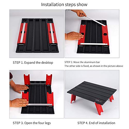BIGBIGFAMILY Mini mesa dobrável para uso ao ar livre, liga de alumínio resistente com bolsa de armaz