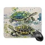 Concernant la taille : ce tapis de souris circulaire de jeu deux tortues aquarelle est de taille modérée, mesurant 24,9 x 20,1 cm, ce qui ne prend pas beaucoup d'espace de bureau tout en offrant une portée suffisante pour une utilisation professionnelle. La taille appropriée rend votre bureau plus rangé.