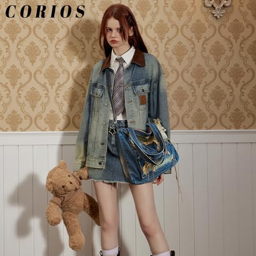 Bolso Crossbody de Denim para Mujer Capacidad Grande miniatura 2