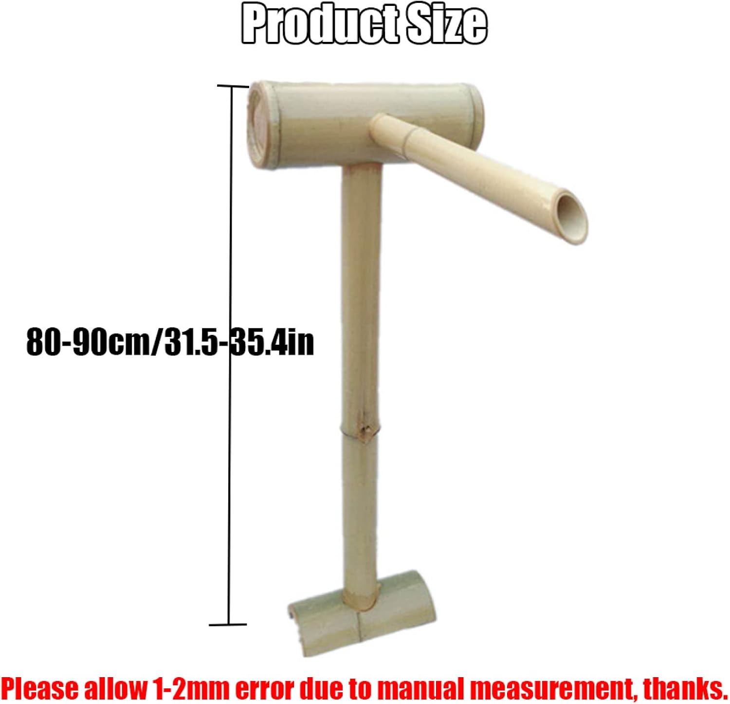 Bamboo Fountain Kit, Bird Bath Bamboo Fountain Solar Zen Garden Bamboo Fountain Bamboo Flowing Water Courtyard Decoration with Pump, for Flowing Water, Fish Tank, Pond,60-70(80