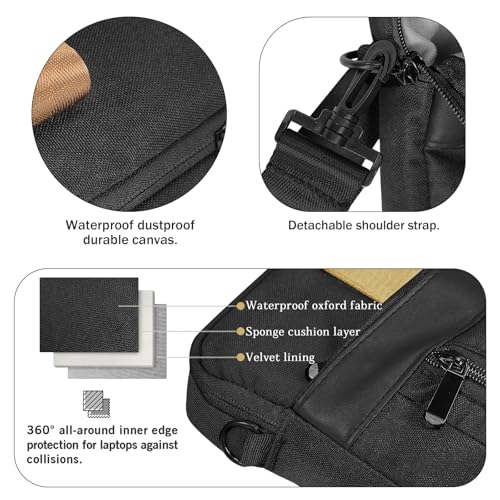 Image of 13.3 /14.0 Inch Laptop Bag Briefcase Handbag Shoulder Bag Compatible with Macbook Air Pro 13 M1 /M2 for Dell HP, Chromebook, Black