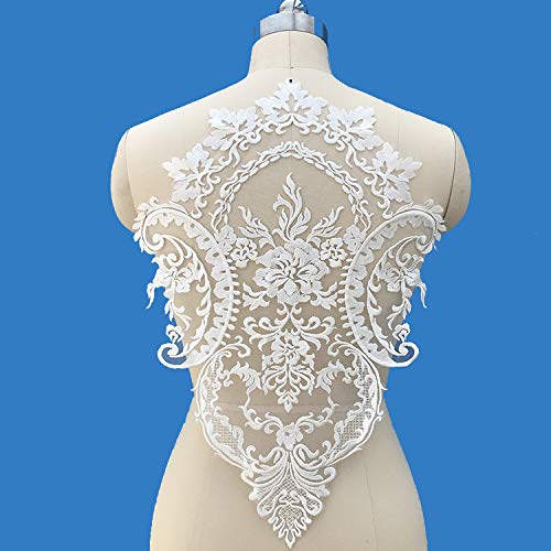 1 Pcs Lace Fabric Cotton Embroidered Applique DIY High-end Wedding Dress Accessories Handmade