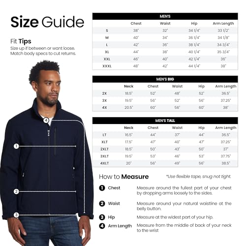 Image of Weatherproof Men's Softshell Jacket - Wind & Water Resistant - Breathable, Lightweight Outdoor Coat