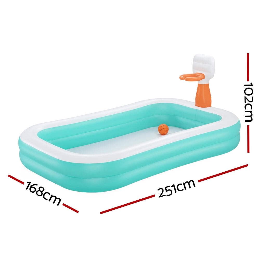 Bestway Family Pool Dunk N' Splash mit Basketballkörben 251 x 168 x 102 cm