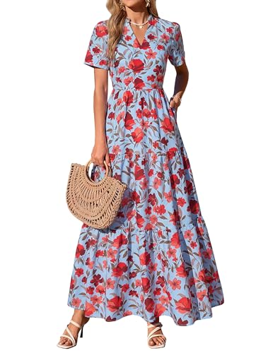 Image of KIRUNDO Womens Floral Boho Flowy Maxi Dress